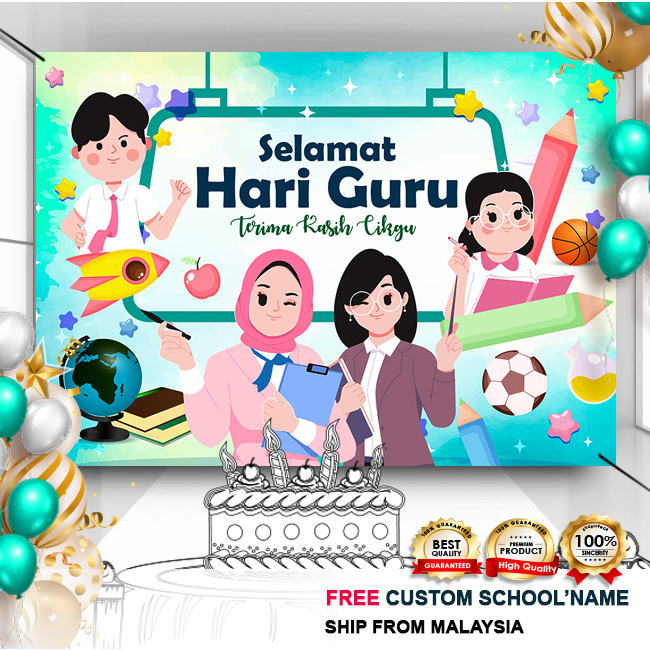 Banner Decoration / Backdrop - Teacher Day / Hari Guru / Cikgu | Shopee ...