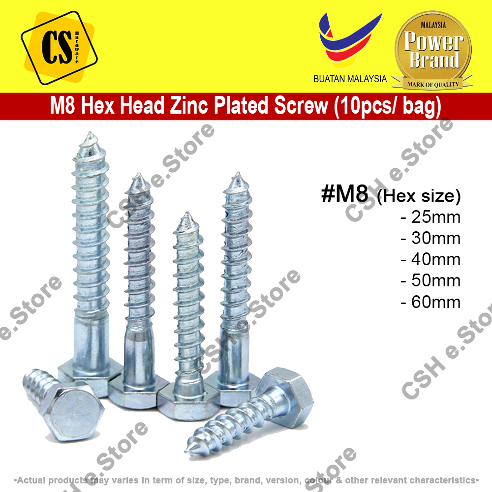 M6 M8 Zink Plate Hex Lag Wood Screw Hexagon Lag Screw Din Screw ...