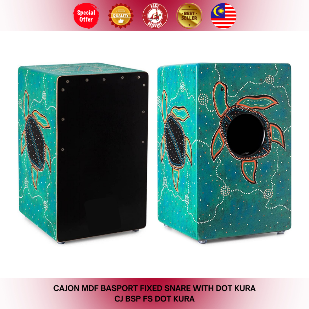CAJON MDF BASS PORT FIXED SNARE WITH DOT KURA (MADE IN INDONESIA