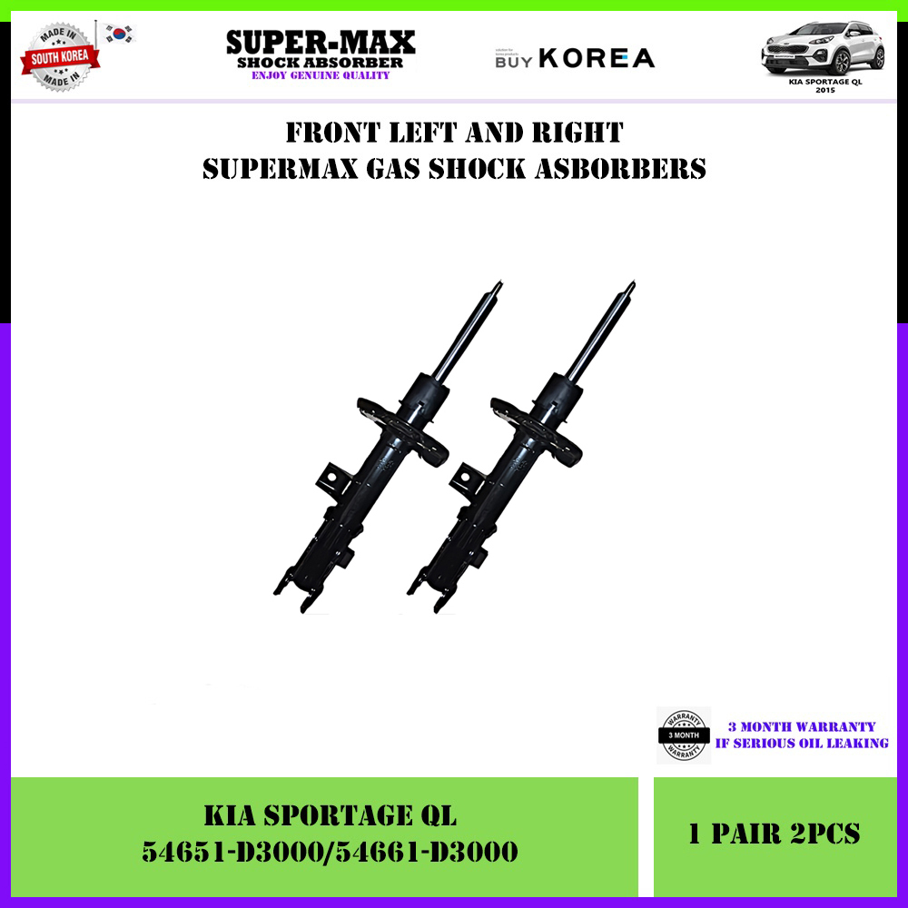 Kia Sportage QL 2016 Front Left And Right Supermax Gas Shock Absorbers