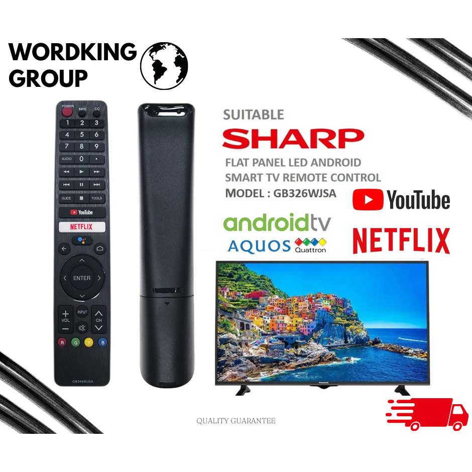 Repalacement Sharp GB326WJSA Youtube Netflix Android Smart TV Remote ...