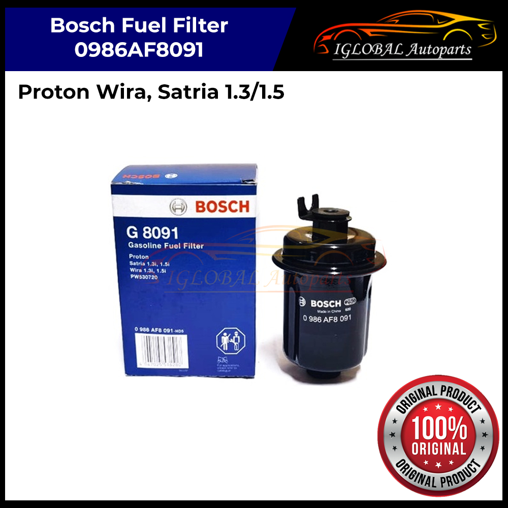 Bosch Fuel Filter 0986AF8091 (G8091) for Proton Wira, Satria 1.3/1.5 (Fuel Injection) Shopee