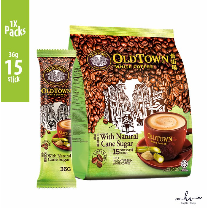 [CLEARANCE STOCK] EXP 06/24 OLDTOWN White Coffee 3in1 CANE SUGAR 36g x 15stick [NEW PACKAGING