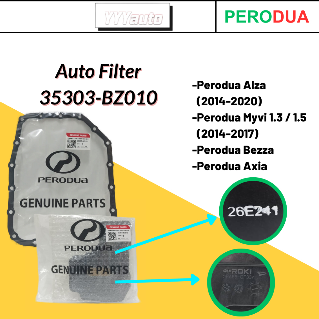 PERODUA AUTO TRANSMISSION FILTER FOR MYVI LAGI BEST, AXIA, BEZZA, ALZA (20142020) 35303BZ010