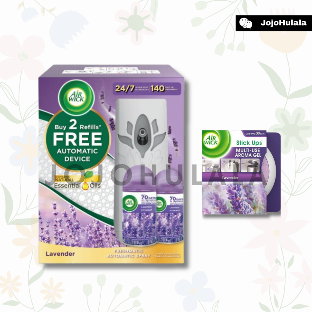 Air Wick Freshmatic Refills 250ml x2 Free Automatic Device Lavender (On