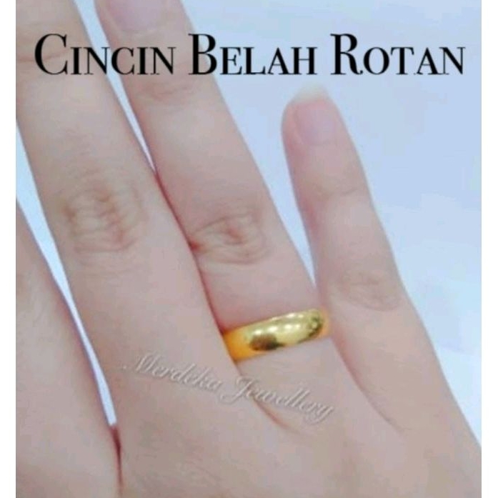 Merdeka 916 Solid Plain Rings / Cincin Belah Rotan Plain Emas 916 (S13 ...