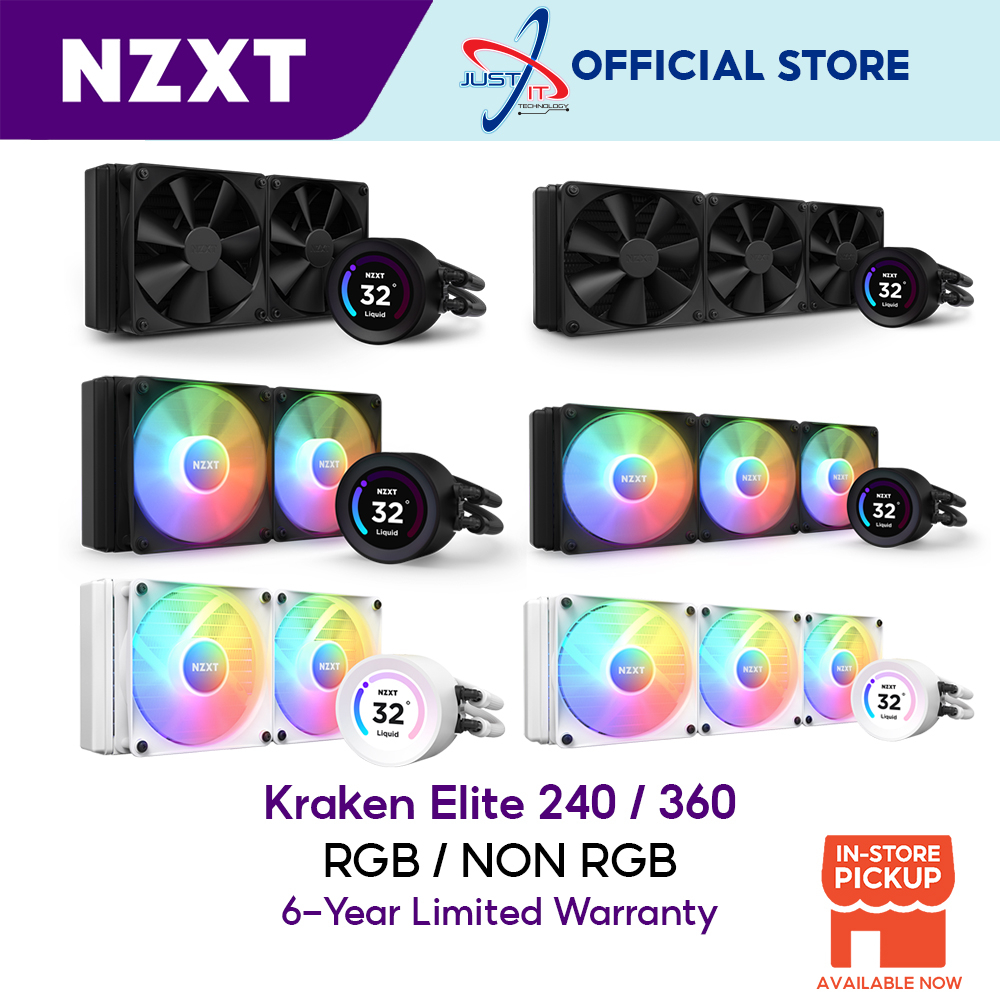NZXT KRAKEN ELITE 240 / 360 RGB AIO Liquid Cooler with LCD Display