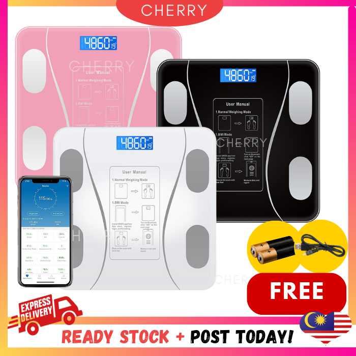 80 in 1 Digital Body Weight Scale Monitoring Analyser Digital Body Weighing  Scale Smart Body Fat Scale Timbang Berat