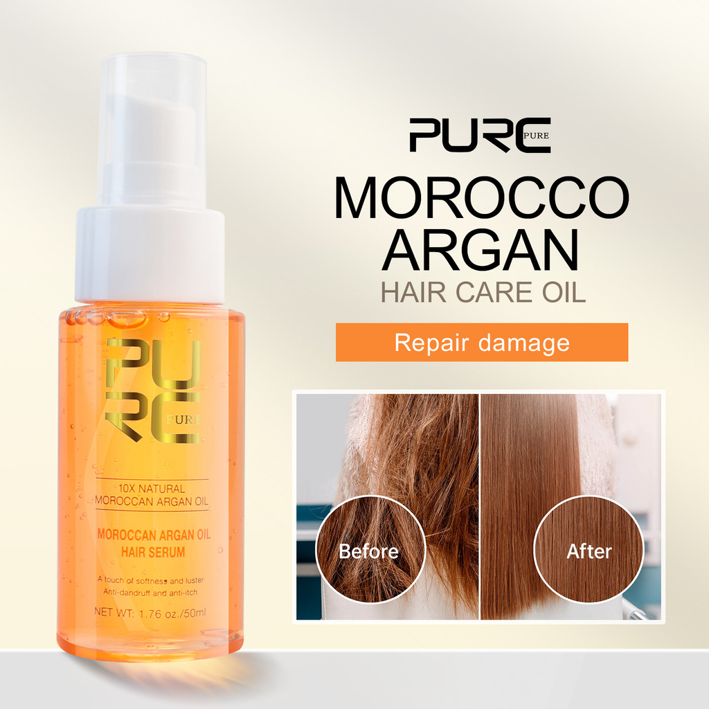 PURC Morocco Argan Oil Hair Serum Smooth Repair Frizz Damaged Hair Anti