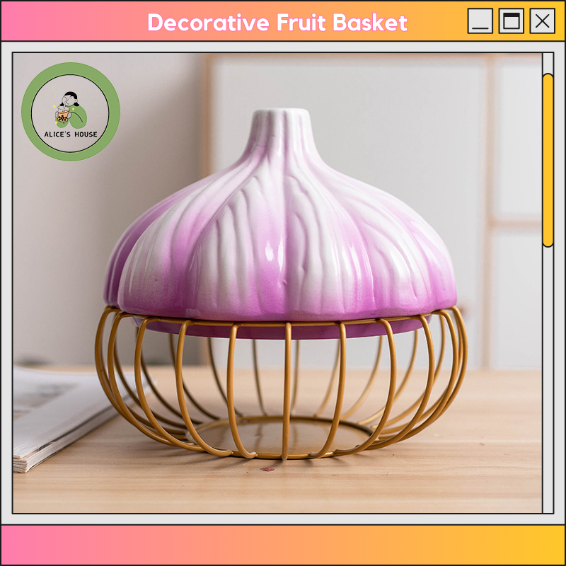 Fruit Basket Tray with Cover Onion and Garlic Organizer Onion Storage
