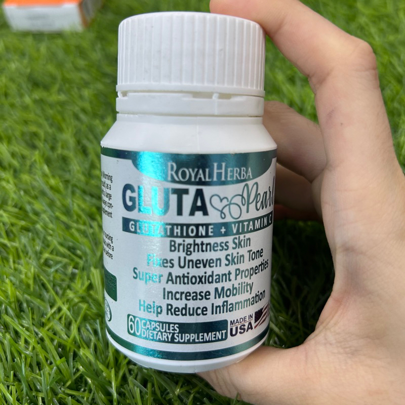 gluta pearl glutathione ROYAL HERBA GLUTA PEARL Glutathione Vitamin C Maximum Strength Skin  Whitening Glutathione Supplement (60 capsules)