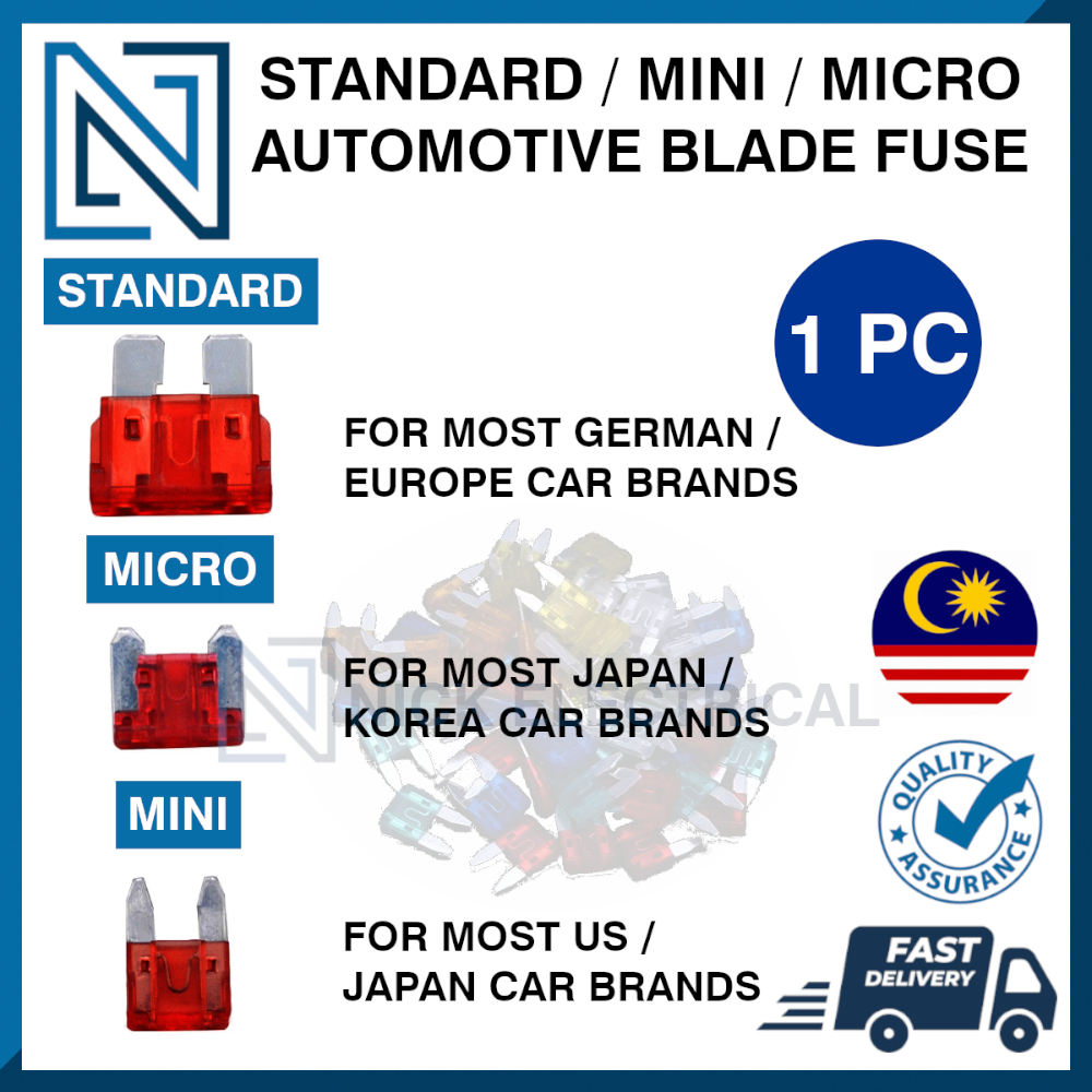 Standard Medium Mini Micro2 Micro3 Low Profile Auto Fuse Motorcycle Car Lorry Vehicle Fius