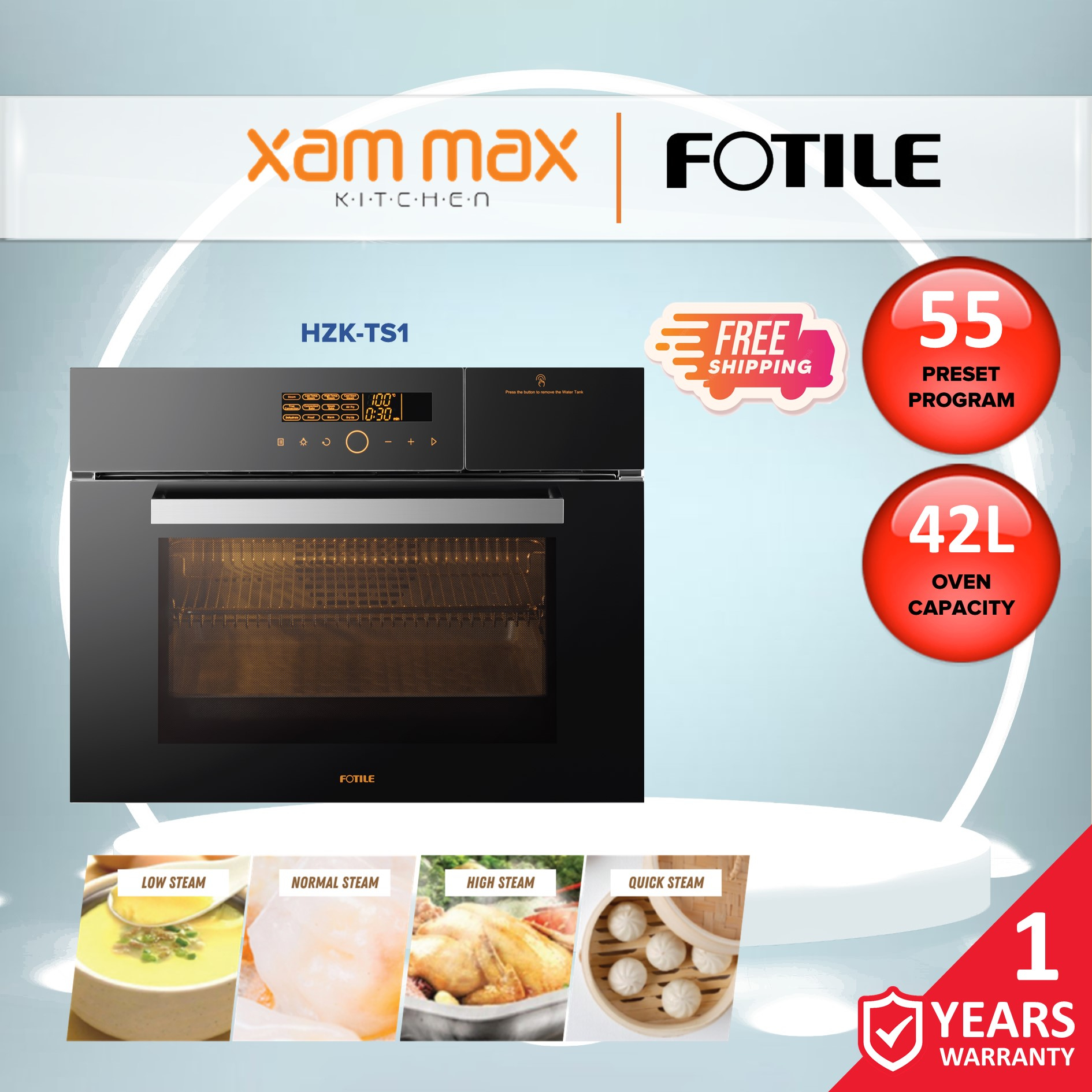 Fotile - HZK-TS1 Built-in Combi Oven (Steam, Bake, Air Fry, Dehydrate ...