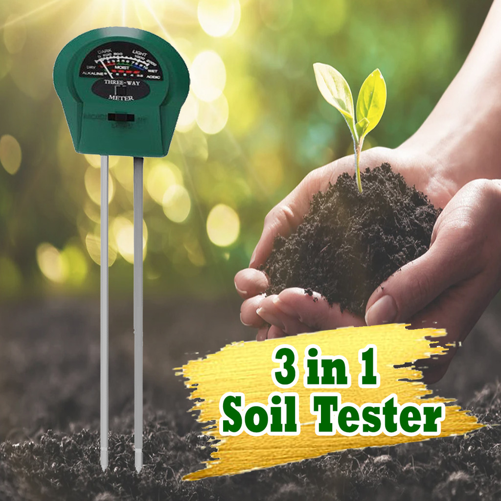3 in 1 Plant Flower Soil PH Testers Meter Garden Lawn Soil Moisture