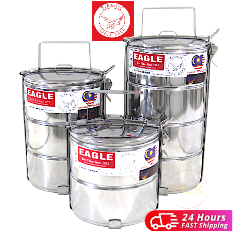 MLK Eagleware Food Carrier Stainless Steel Lunch Box Tiffin Carrier ...