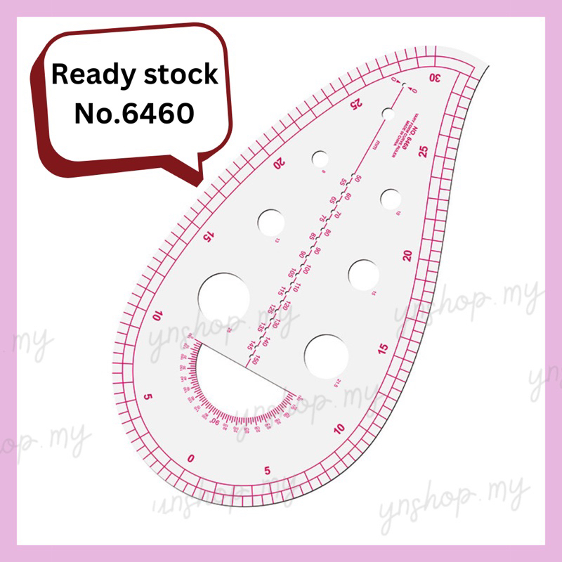 No.6460 Metric Sleeve Curve, Armhole Ruler, Flexible / Pembaris Jahitan ...