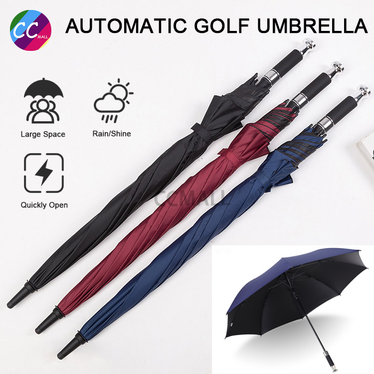 【Ready stock】Auto Open Golf Umbrella Big Size Oversize 3 Person Besar