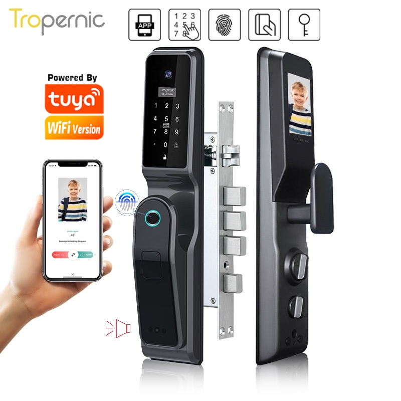 Digital Door Lock With Surveillance Video Camera Wifi Biometric