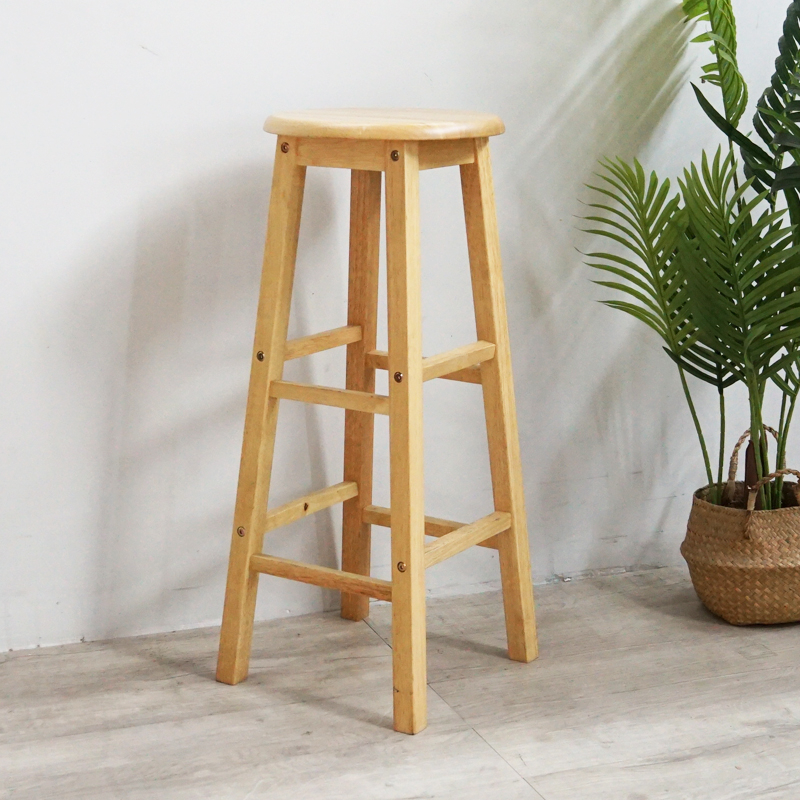 Furniture Direct PAULA 29" Solid Rubber Wood Round Stool / High Quality