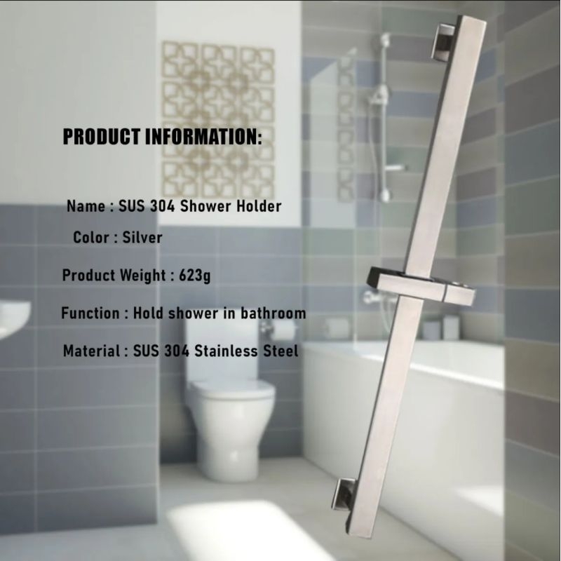 SINOR SUS 304 Stainless Steel Shower Slide Bar Wall Mounted Rotatable Shower Bar Adjustable