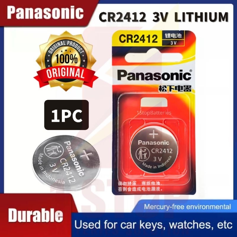 100 Original Panasonic CR2412 3V Lithium battery For LEXUS Car Key