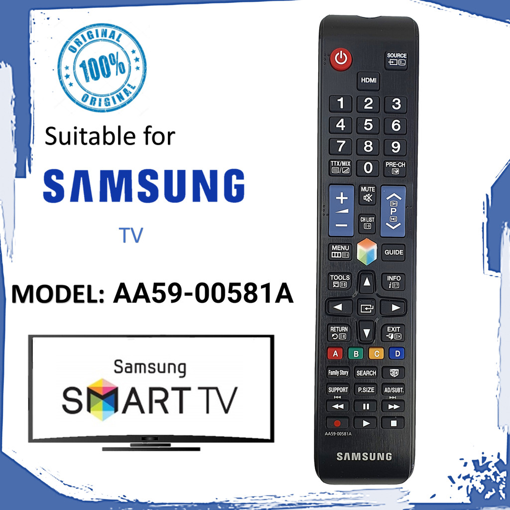 ORIGINAL SAMSUNG TV Remote Control MODEL: AA59-00581A | Shopee Malaysia