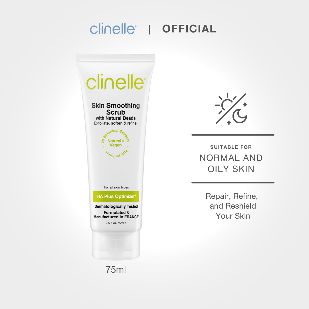 Clinelle Skin Smoothing Face Scrub 75ml Remove Dead Skin, Prevent