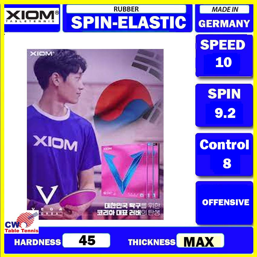 XIOM VEGA KOREA Table Tennis Rubber Fast Attach Ping Pong Getah Spin