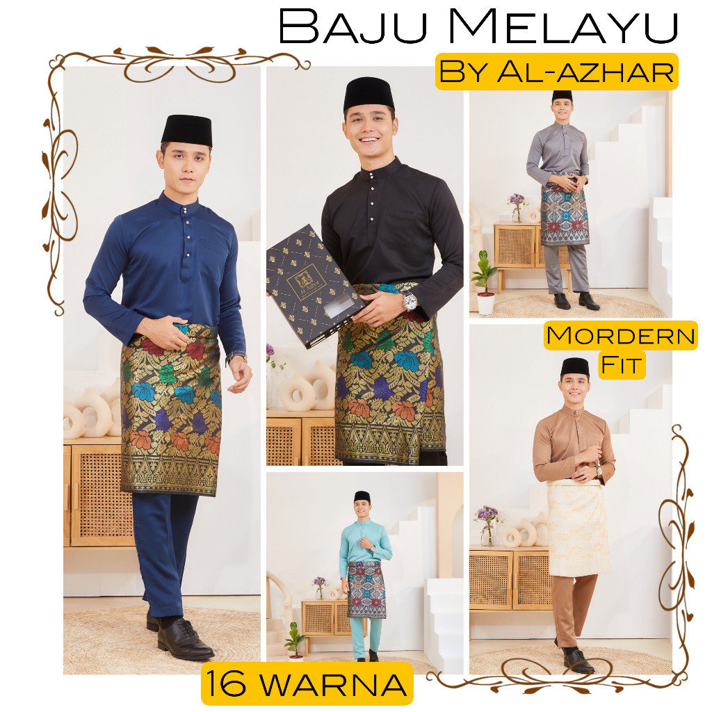 (PART 1) Baju Melayu Dewasa Cutting Modern Fit Adult With Exclusive Box ...