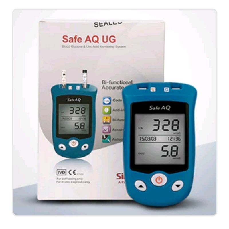 SINOCARE SAFE AQ UG 2 in 1 Blood Glucose Uric Acid Monitoring System ...