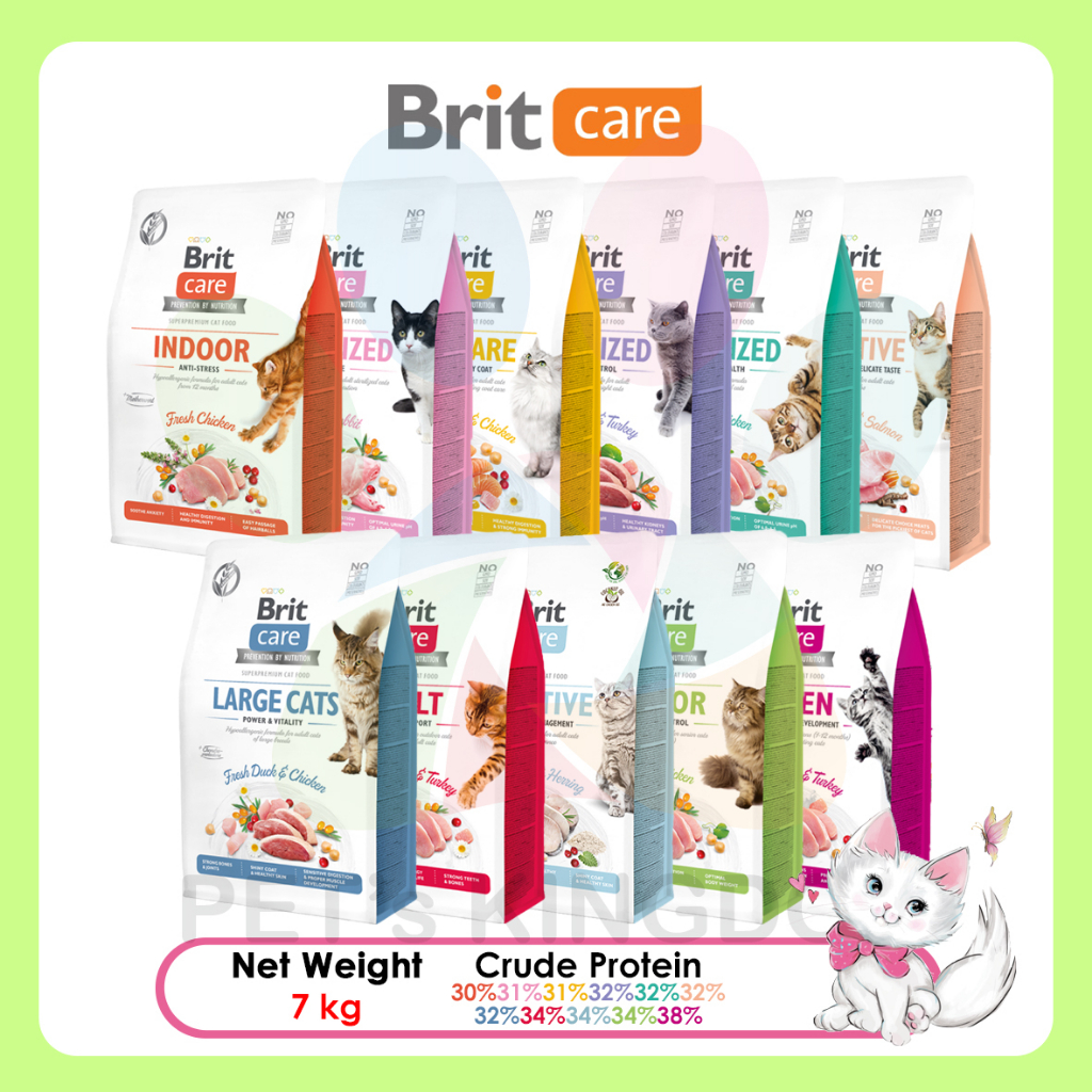 Brit Care Grain Free Super Premium Cat Food All Flavour {7kg} | Shopee ...