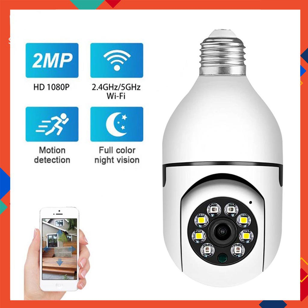 LED Light Bulb Camera 360 Degree Panorama CCTV Camera Wifi Wireless ...