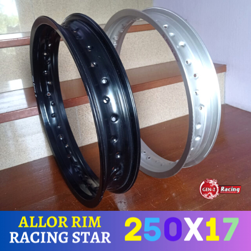 🔥ALLOY UNIVERSAL🔥ALLOY RIM Racing Star 250x17 (Black /Silver gelap)2 ...