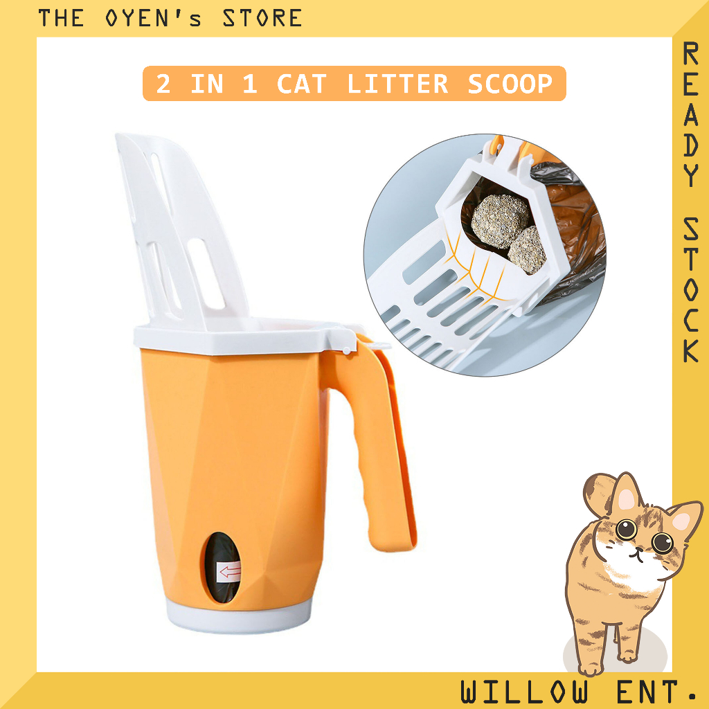 [READY STOCK] 2 in 1 Cat Litter Scoop with Plastic Bag Cat Litter