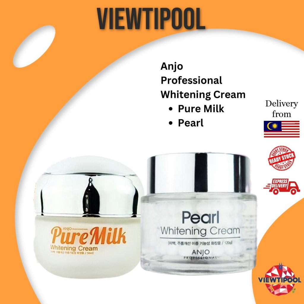 Anjo Professional Pure Milk Whitening Cream 50ml & Pearl Whitening