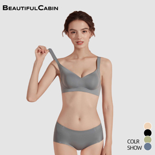 Kissy underwear piece sports seamless small breasts gather comfortable sexy  ladies bra set Color: Sling silver grey, Cup Size: L