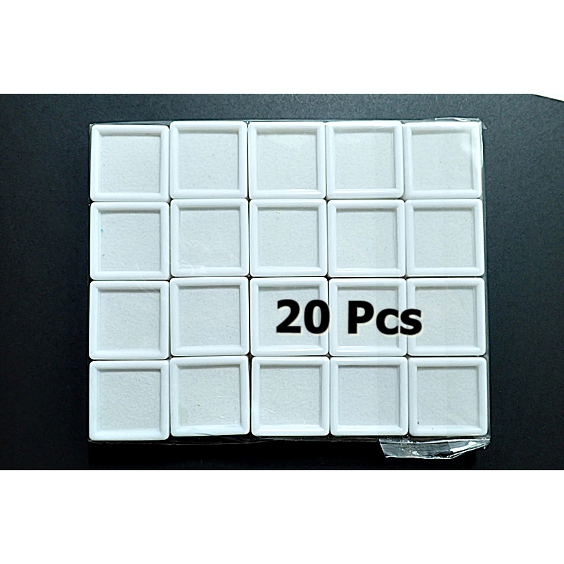 Lot 20 pcs 3 Cm X 3 Cm X 1.5 Cm White Gem Display plastic box Storage ...