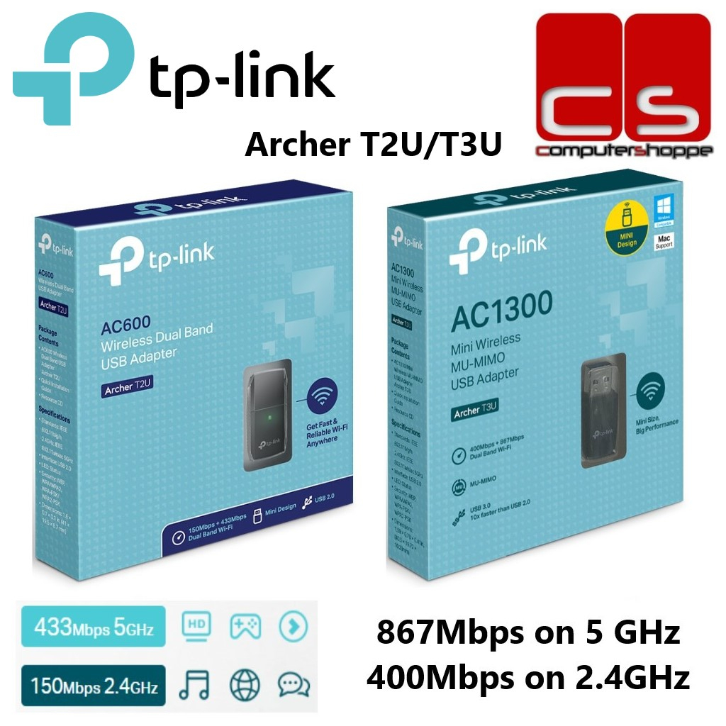 TP-Link Archer Series AC600/AC1300 Mini Wireless Dual Band USB Adapter ...