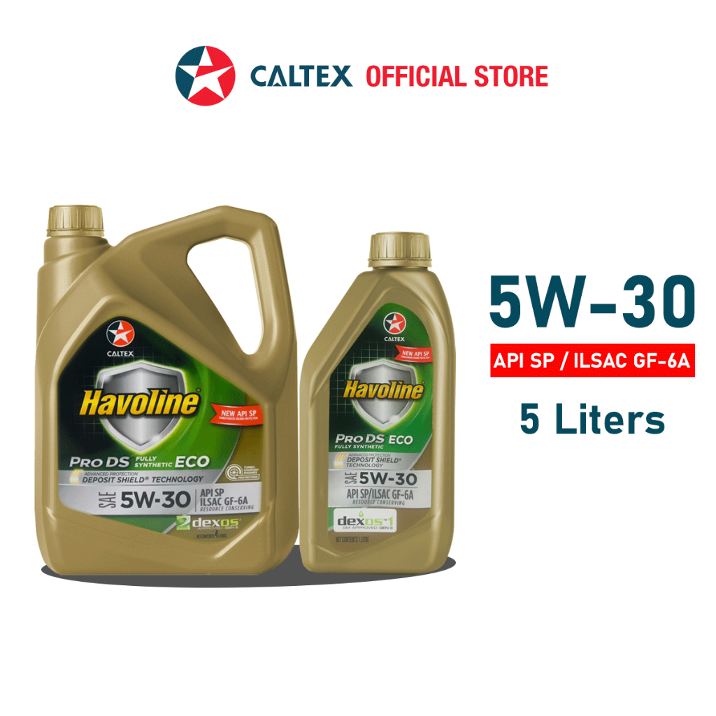 Caltex Havoline Prods Fully Synthetic Eco Sae 5w 30 Engine Oil Api Sp 5 Liters 41 Liter 