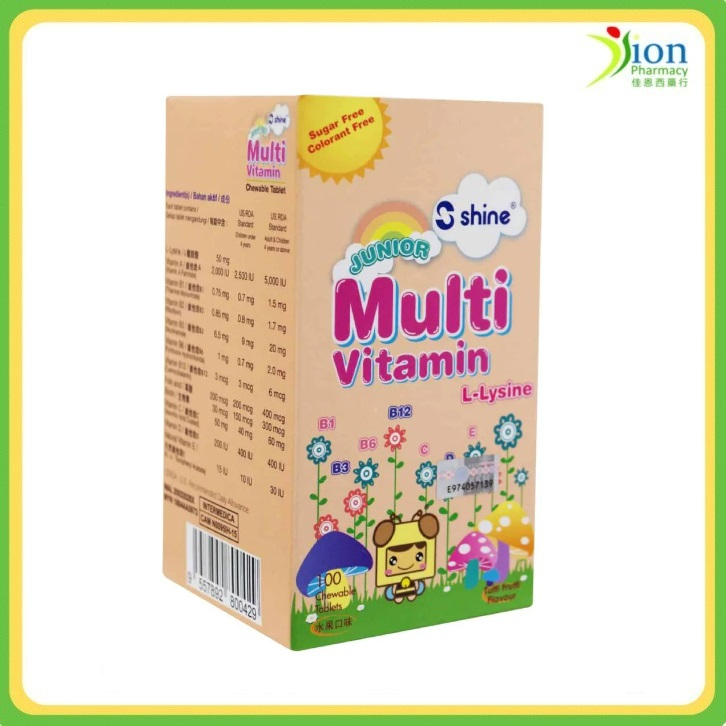 SHINE JUNIOR MULTIVITAMIN LLYSINE CHEWABLE TABLETS 100S Shopee Malaysia