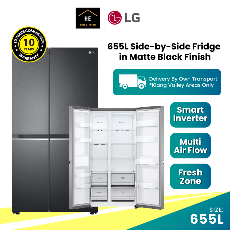 LG 655L Side by Side Smart Inverter Fridge Refrigerator GCB257SQVL