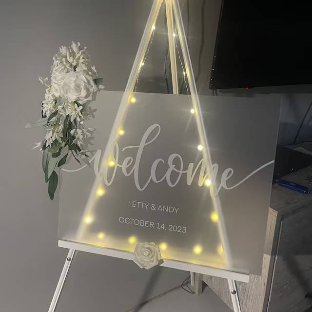 Rectangle Welcome Sign Board /Acrylic Wedding Event Boutique | Shopee ...