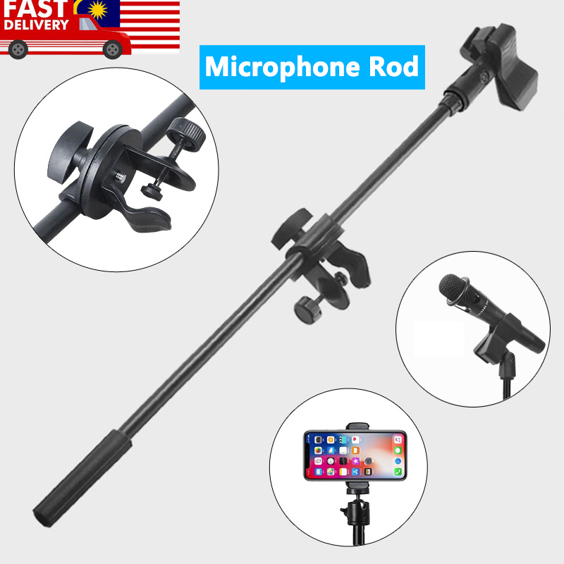 65CM Adjustable Tripod Microphone Stand Boom Arm Rotating Video Live ...