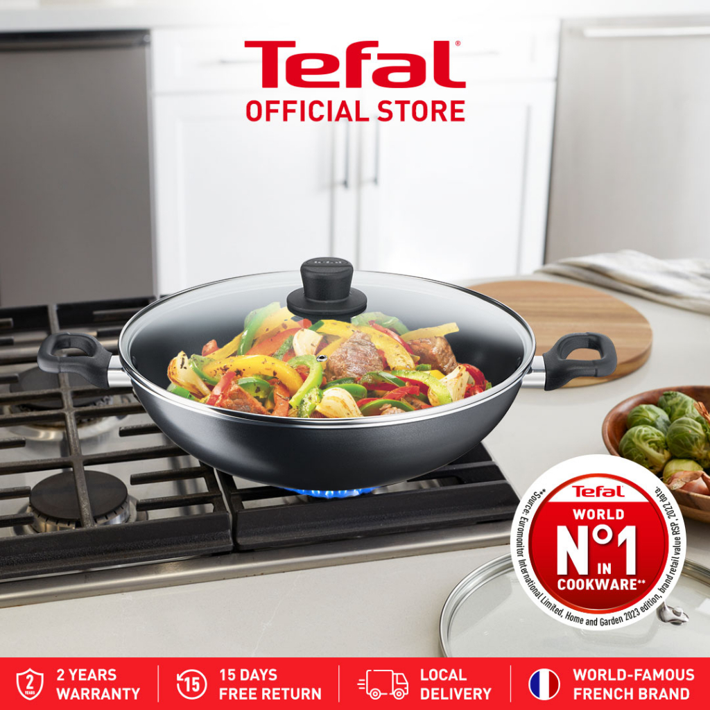 Tefal NonStick Cook Easy Wok With Lid (36cm) Shopee Malaysia