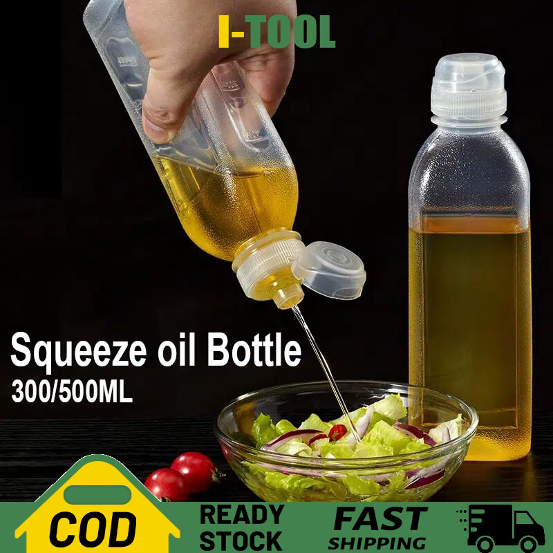 500ML Squeeze Oil Bottle Plastic Condiment Bottles Kitchen Leak Proof