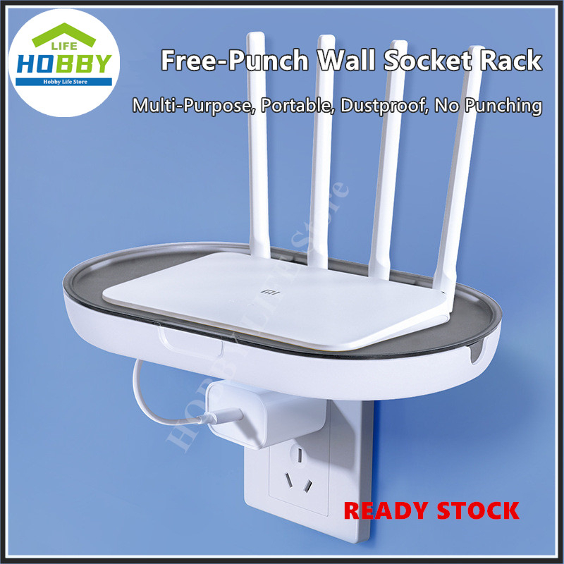 [ STOCK IN MY] Free-Punch Wall Socket Rack Multifunction Phone Charging ...