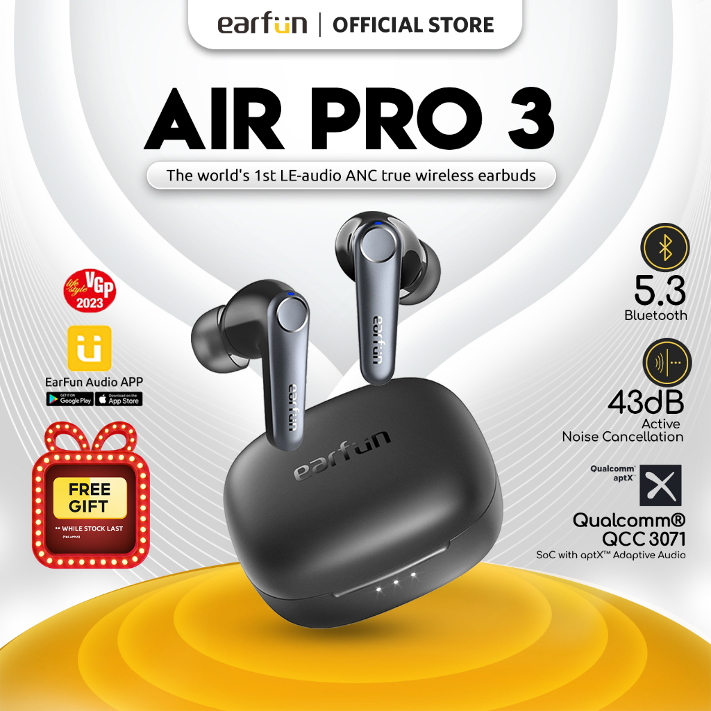 Earfun Air Pro Hybrid Noise Cancelling Bluetooth True Wireless Earbuds With Qcc Soc