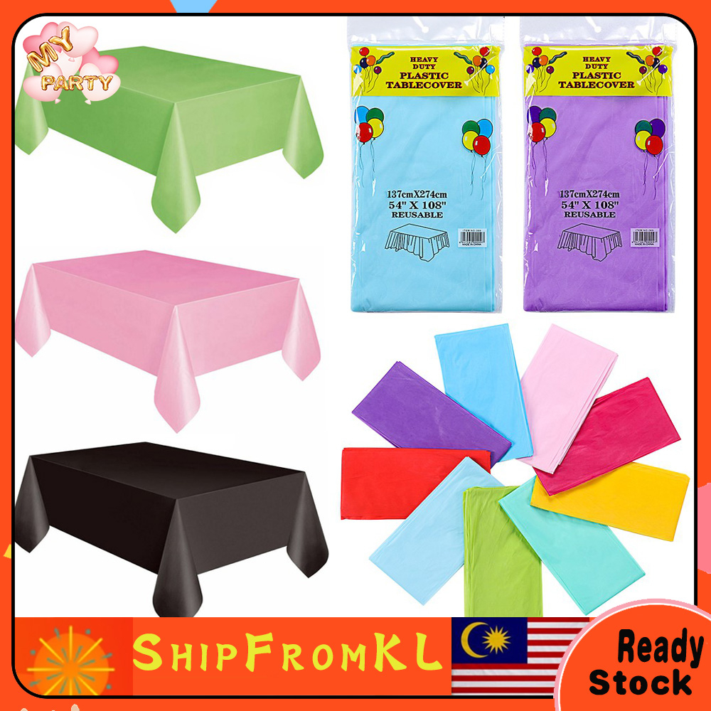 Table Cover Birthday Party Plastic Cover Disposable 137cm x 183cm