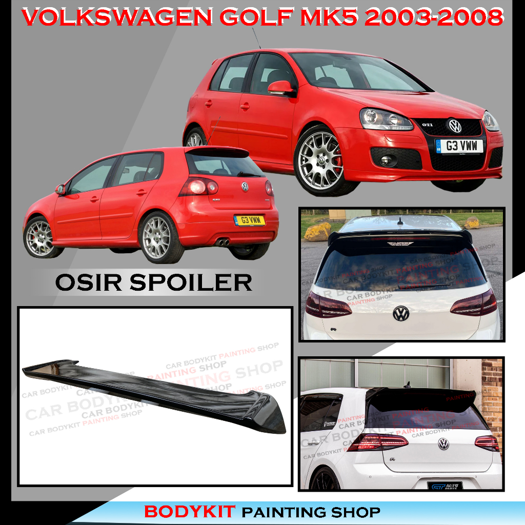 Ducktail Spoiler for VW Golf 5 GTI MK5 R32 Rear Roof Trunk Add-on Wing  2003-2008