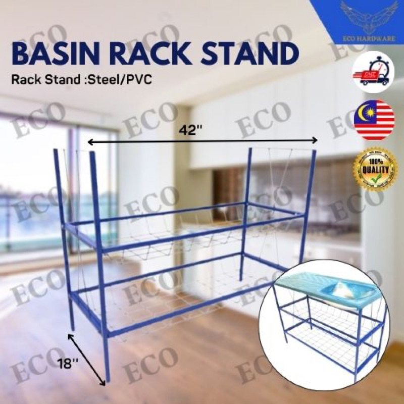 Sinki Dapur PVC Basin Rack Stand/Sink Stand/Sinki Kaki/Rak Singki Dapur ...